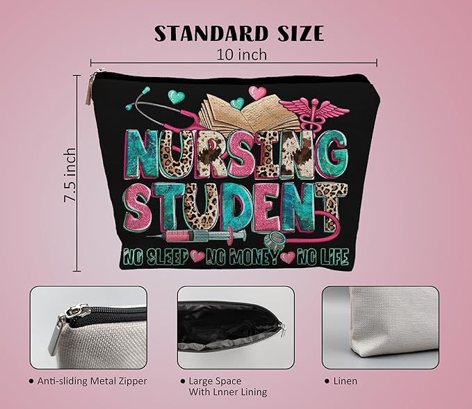 uinwk Nursing Student Makeup Bag, Nursing Student Gifts, Nursing Student Essentials, Future Nurse Gifts, Nurse Appreciation Gifts, Nurse Accessories, Nurse Graduation Gifts Cosmetic Bag Makeup Pouch