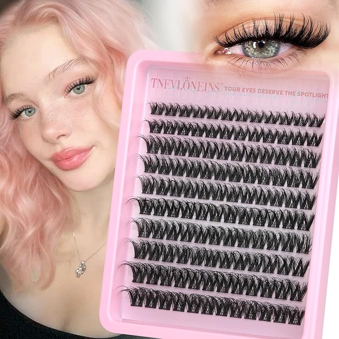 TNFVLONEINS Wispy Lash Clusters Spider Natural Eyelash Clusters Fluffy Clusters Eyelash Extensions Flora 10-18MM Individual Lashes Clusters D-Curly Lash Extension Natural Look