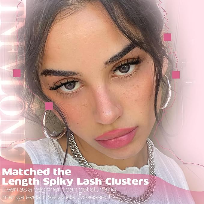 Spikes Lash Clusters Natural Clusters Eyelash Extensions Fairy Eyelash Clusters Wispy Lash Extension Anime Individual Lashes Clusters Matched Length DIY Cluster Lashes for Beginners by TNFVLONEINS
