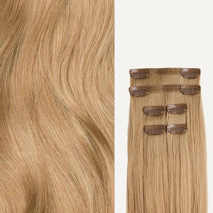 Luxy 100% Remy Human Hair Extensions for Thin Hair Thinning Hair Fill-Ins – 6 Seamless Wefts Multi-Dimensional Color Blend - Natural-Looking Volume & Coverage 95 grams 20" Dirty Blonde Thinning