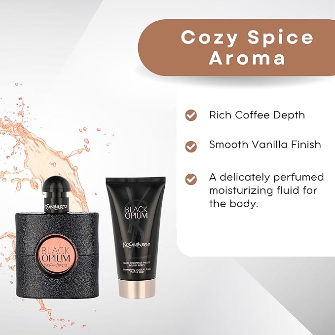 Black Opium by Yves Saint Laurent Eau de Parfum Spray 50ml & Shimmering Moisturising Fluid 50ml