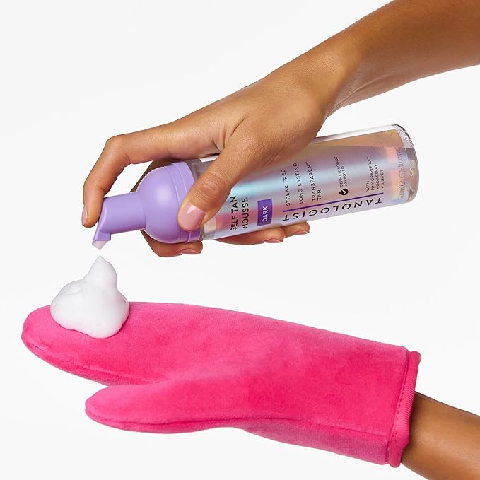 Tanologist Self Tan Mousse- Dark, Fast-Developing, Transfer-Proof Clear Self Tanner For Face & Body, Smells Great, Lasts 7 Days, Natural & Not Orange, Vegan Formula, 6.76 fl oz