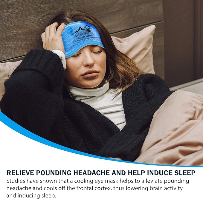 Chilly Monkey Luxury Cooling Eye Mask, Relaxing and Soothing Cold Eye Compress for Puffy Eyes, Dark Circles, Allergies, Sinuses, Headaches, Migraines, Naps, Meditation, Anxiety and Stress