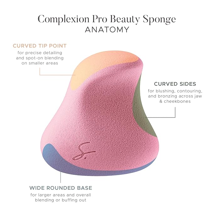 Strokes Beauty Lab Original Beauty Blender Makeup Sponge Applicator for Powder, Cream & Liquid, Beauty Tools Puff, Streak Free Application, Vegan, Cruelty Free Made in USA, Pink (3 Pieces)