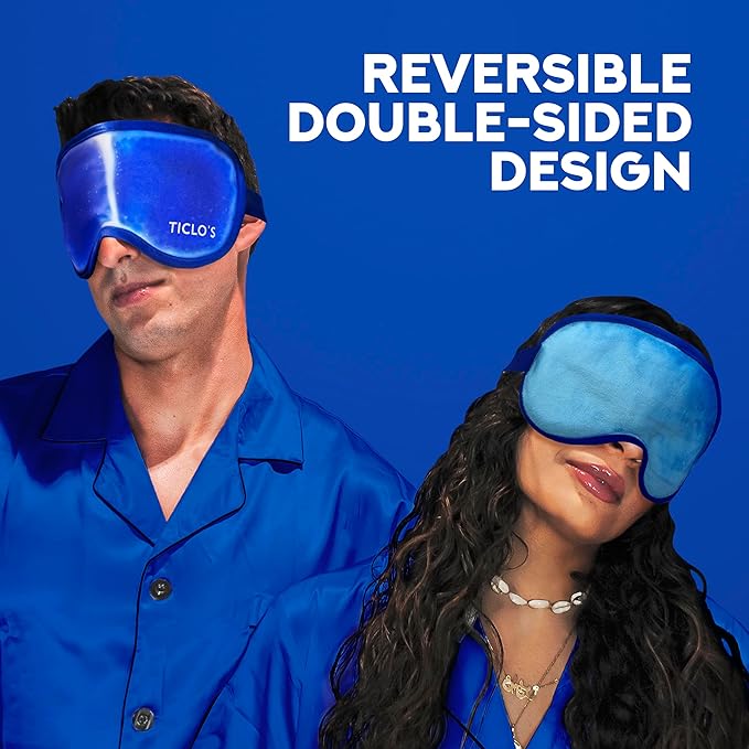 Ticlo's Cooling Eye Mask for Puffy Eyes - Gift Ready Box - Gel Eye Mask for Sleeping, Cold Compress for Dark Circles, Cold Reusable Compress for Migraines, Headaches, and Post-Surgery Recovery