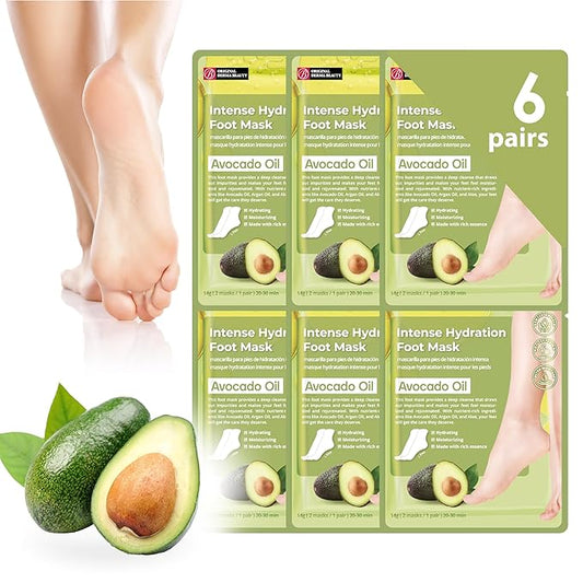Innerest Original Derma Beauty Foot Mask 6 Pairs Avocado Oil Foot Masks Foot Bath Pedicure Supplies