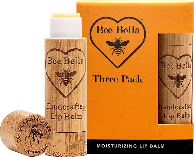 Bee Bella Lip Balm, Cherry, 3 Organic