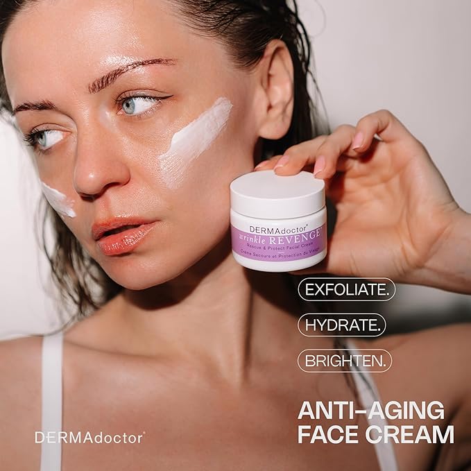 DERMAdoctor Face Cream Anti Aging for Fine Lines, Hydrating Squalane Moisturizer, Rejuvenating Ceramide Serum, Dermatologist Formulated Wrinkle Cream for Women, Peptide Moisturizer for Face – 1.7 oz