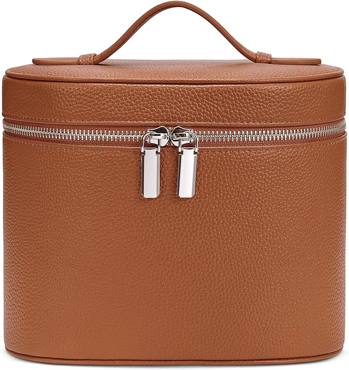 honitty Makeup Bag, Travel Make up Case with Compartments and Handle, Portable Cosmetic Organizer Bags,Toiletry Bag for Women