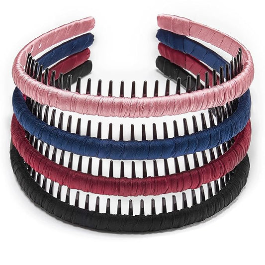STHUAHE4PC Multicolor Protection Resin Teeth Comb Hair Hoop Hairband Headband Hair Accessories by Beauty hair (4 color)