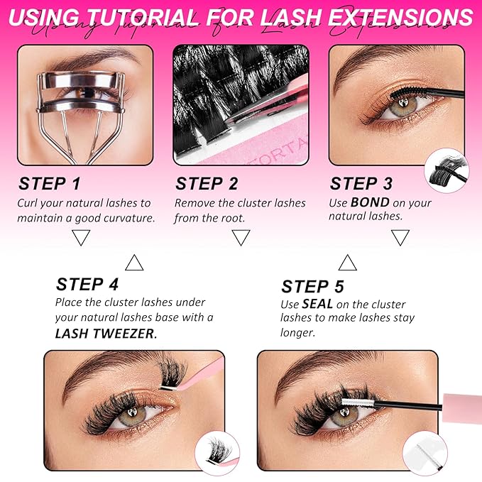 Manga Lash Clusters Kit 80D Eyelash Clusters with DIY Spikes 13-19MM Spiky Volume Cluster Eyelash Extensions Wispy Individual Lash Extensions Kit Anime Lashes Cluster Bond & Seal Tweezer by MilyBest