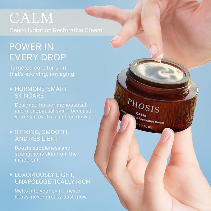 Phosis Revitalizing Face Oil and Luminous Calm Deep Hydration Cream Set - Moisturizer Duo for Dry, Sensitive, & Peri & Menopausal Skin with Vitamin C, Ceramides & Botanicals - 1.7 fl oz + 1.0 fl oz