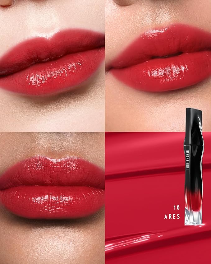 Stellar Dust Lip Stain 16 Ares, Transfer-Proof &Smudge-Proof Lip Gloss, Classic Red Tinted Glossy Finish, High-Pigment Vibrant Color, Hydrating Lightweight Long-Lasting Lip Makeup for Women