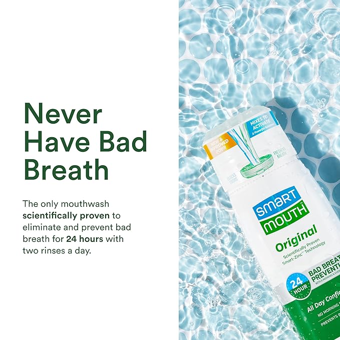 SmartMouth Activated Dry Mouth, Clinical DDS & Original Mouthwash, Mint, 16 fl oz Each