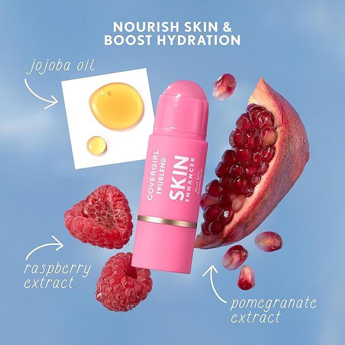 COVERGIRL Trublend Skin Enhancer Blush Balm Stick, Vegan Formula, Easy to Use, Glides on Effortlessly, Non-Greasy, Doesn't Crease - 245 Toasted Chai (Bright, Warm Terracota)