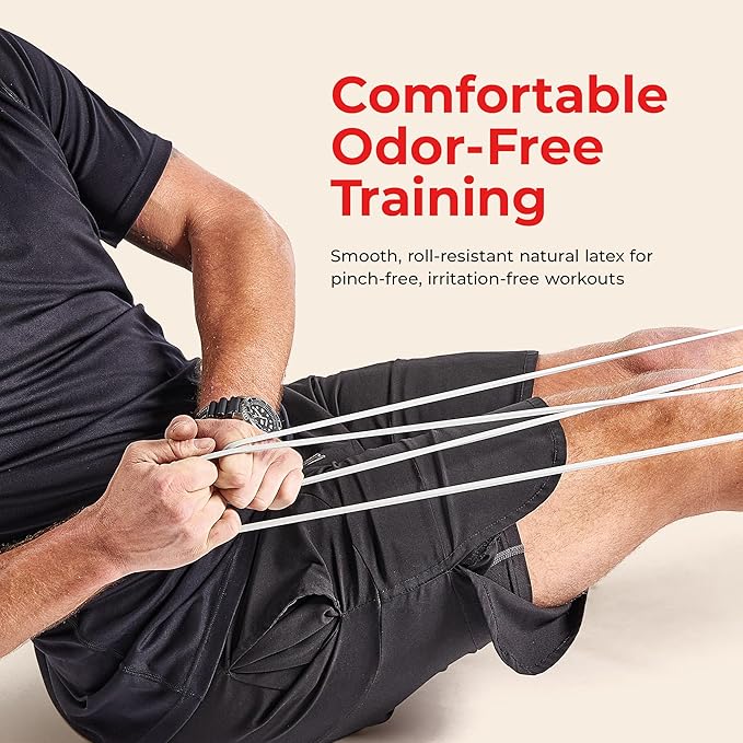Sunny Health & Fitness Versatile Resistance Bands (Single or Combo Set) for Strength Training, Power Cage, Squat Rack, Home Gym, Body Stretching, Physical Therapy – 100, 140, 160, 180 & 10-75 LB Combo
