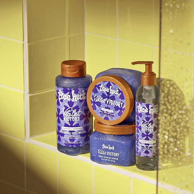 Tree Hut Violet Victory Moisturizing Shave Oil, Hydrating & Nourishing Shave with Shea Butter & Natural Oils, Helps Prevent Bumps & Irritation, Smooth & Soft Skin, Shaving Cream Alternative, 7.7 oz