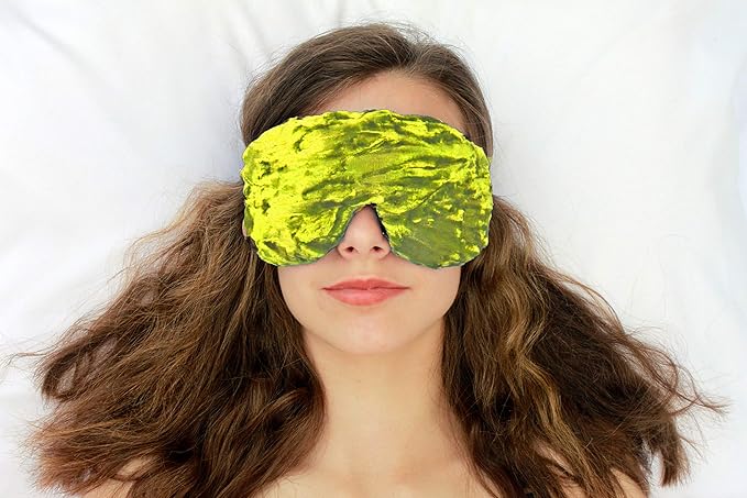 Candi Andi Handmade Weighted Sleep Eye Mask Yoga Pillow - Flax Seed Fill - Lavender Scented - Lime - TEMLF-LM