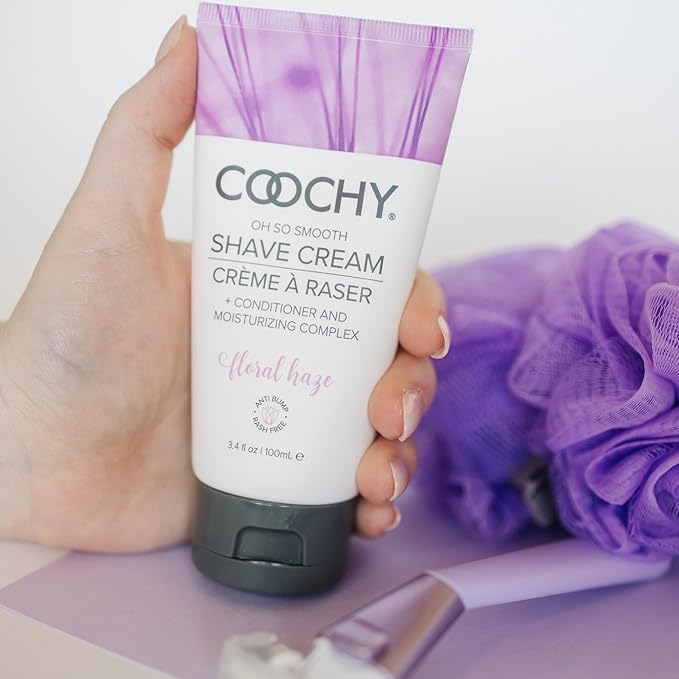 Coochy Intimate Shaving Cream | Shave Conditioner & Moisturizer for Face & Body | Ideal for Sensitive Skin Care, Anti-Bump | Floral Haze, 12.5 oz