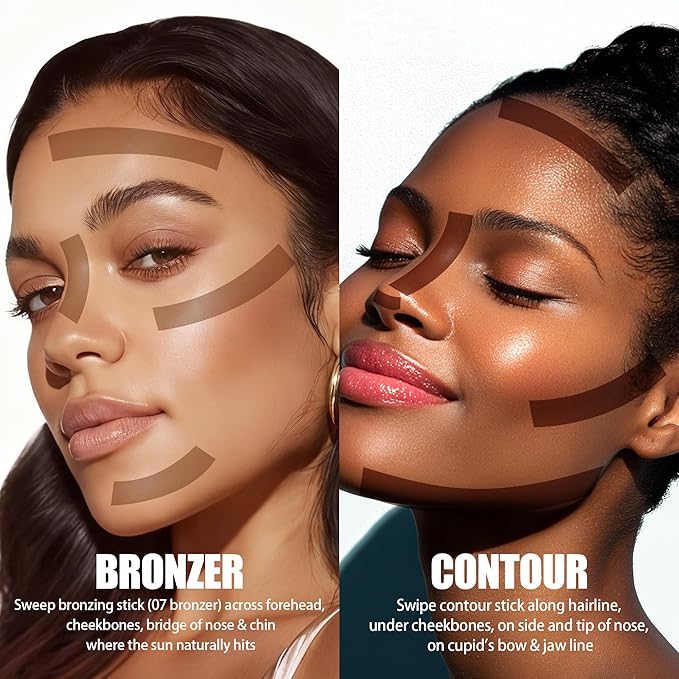 Cream Contour Stick, Cool Toned Contour & Sculpt Stick for Natural Sculpted Face Makeup, Creamy Texture & Non Cakey, Long Lasting Cream Bronzer Stick, Buildable & Highly Pigmented (10 Mocha)