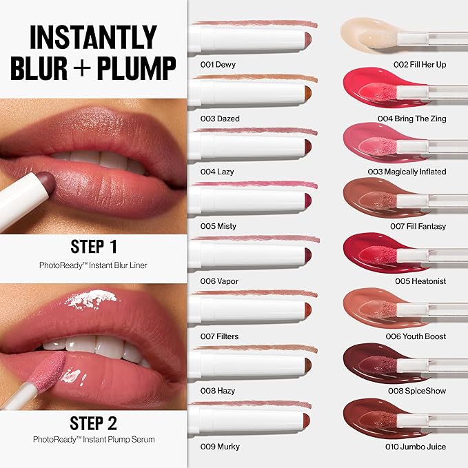 REVLON PhotoReady Instant Plump Serum, Plumping Gloss, Hydrating, Non-Sticky & High Shine Finish, 003 Magically Inflated, 0.25 fl oz