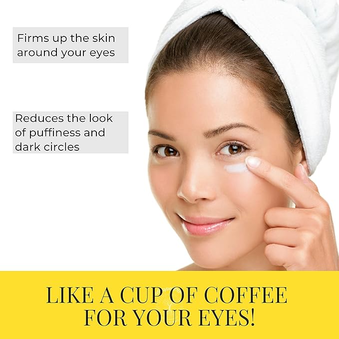 Doppeltree Caffeine Under Eye Cream Anti Aging Men and Women, for Wrinkles, Puffy Eyes and Dark Circles - Brightening & Firming, Minimize Bags, Puffiness and Fine Lines