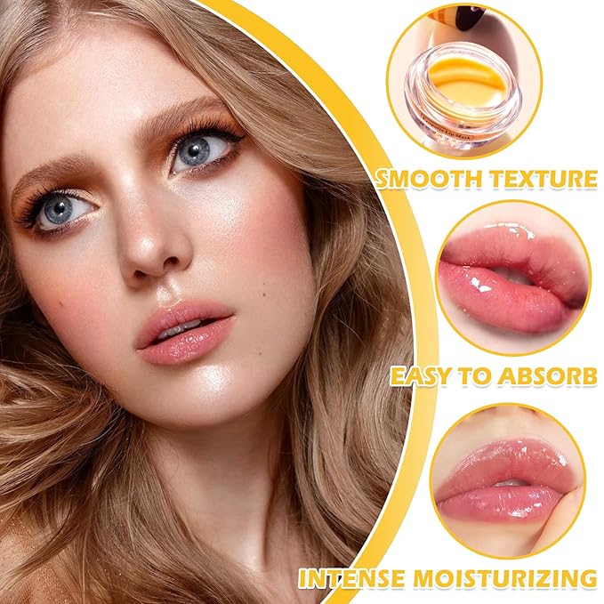 Bee Lip Balm Honey Pot,4 PCS Moisturizing