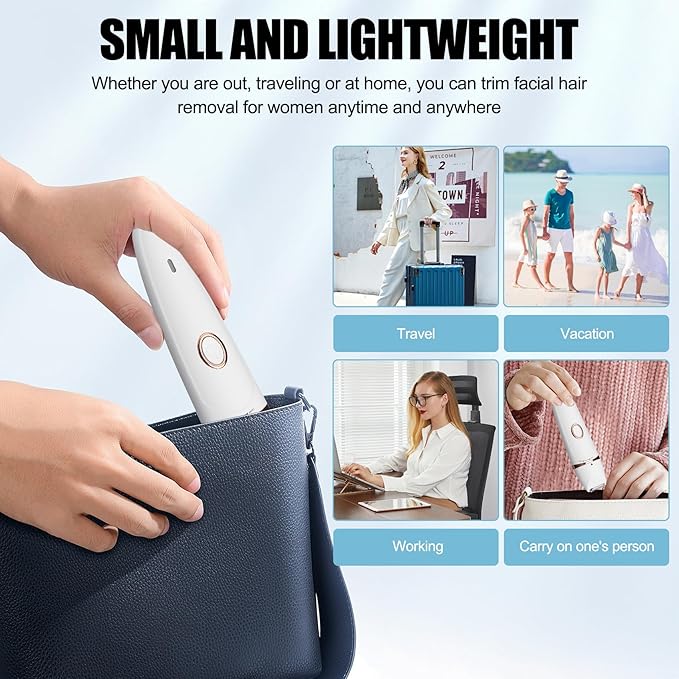 Women's Facial Hair Removal Device Gentle epilator for Sensitive Skin, Portable Facial/Bikini Area/Underarm/arm/Leg Hair Removal Device, Delivers Long-Lasting Smoothness and Comfort for Home use.