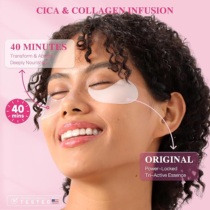 ICIKOL Under Eye Patches with Collagen, Eye Patches for Puffy Eyes and Dark Circles, Glowing - Deep Hydrating Hydrogel Eye Mask for Wrinkles, Fine Lines, Gifts for Women - Skin Care, 30 Pairs (White)