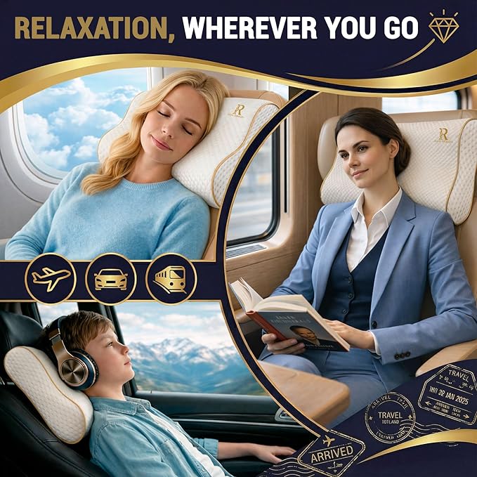 Royal Therapy Travel Memory Foam Cervical Pillow – Contour Pillow for Neck and Shoulder Pain