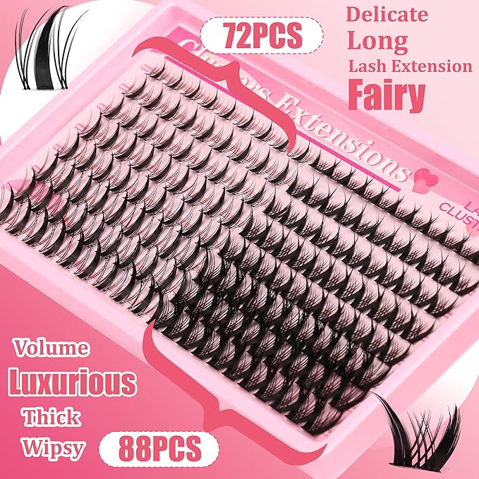 Gmagictobo Manga Lash Clusters Kit Spiky Lashes Clusters Fairy Lash Clusters Wet-Look Anime Lashes Pack 168 Pcs C/D Curl Individual Lashes Lash Bond and Seal Lash Tweezers