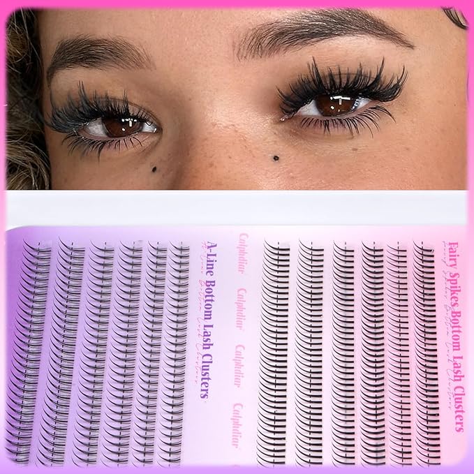 calphdiar Bottom Lashes Extension 552pcs Natural Lower Eyelash Clusters 5-7mm Bottom Lash Clusters 2 Styles Individual Lashes DIY Bottom Cluster Eyelash Extensions