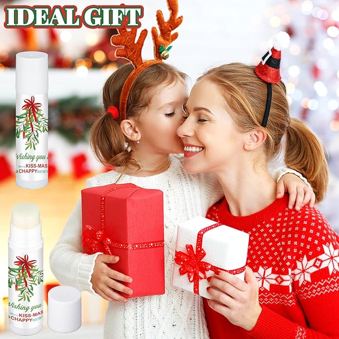 50 Pcs Christmas Lip Balms Mistletoe Supplies