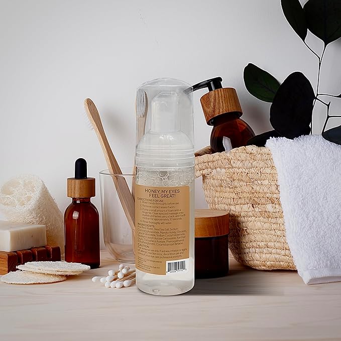 Myze The Foam™ from Eyelid & Lashes Manuka Honey Foaming Cleanser Scrub | For Effective Daily Eye Hygiene, Comfort & Relief | 1.7oz