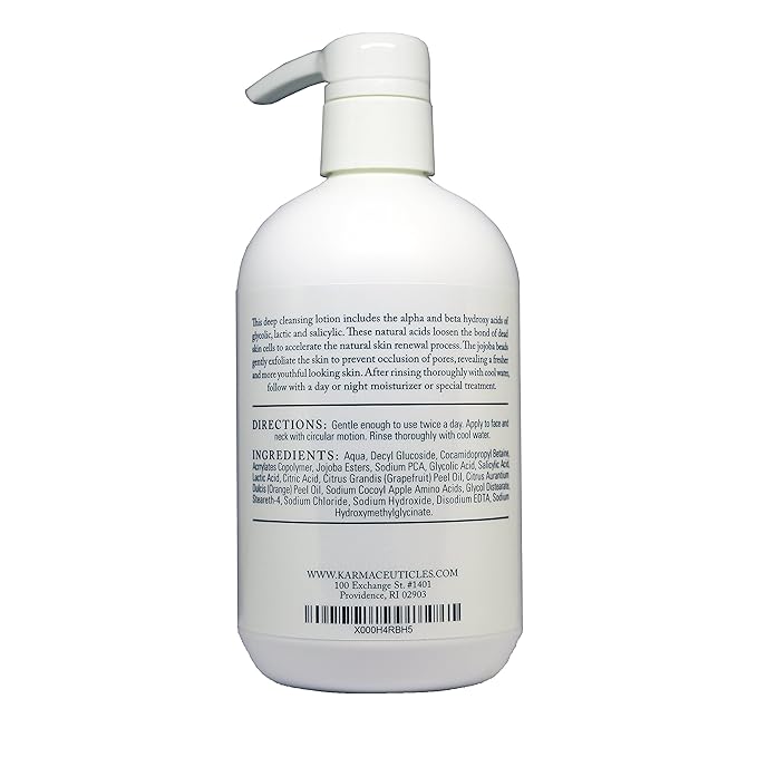 KarmaCeuticles AHA BHA Exfoliating Cleanser 16Oz -