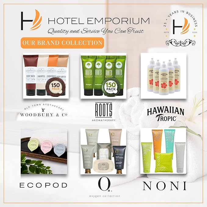 ROOTS AROMATHERAPY Travel Size Shampoo and Conditioner Supplies For Guests,Airbnb Essentials for Hosts,Mini Shampoo And Conditioner Sets,Hotel Toiletries,Air Bnb Kit For Bathroom Wash Lotion,(150 Pcs)