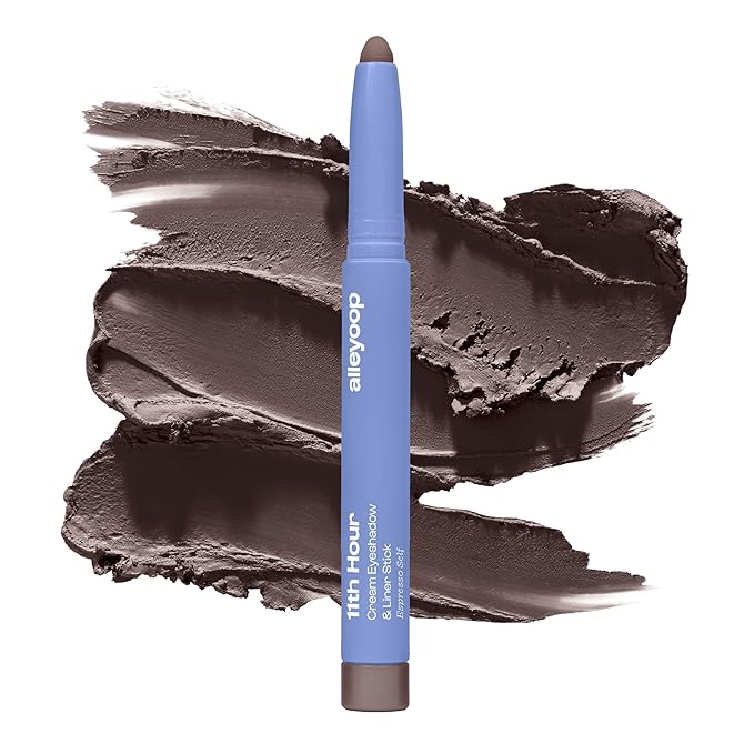 ALLEYOOP 11th Hour Waterproof Cream Eyeshadow Stick – Long-Lasting Eye Shadow Pencil & Eyeliner, Cream to Powder Stick & Highlighter – Smudge-Proof Eyeshadow Matte, Smoky Mocha Matte