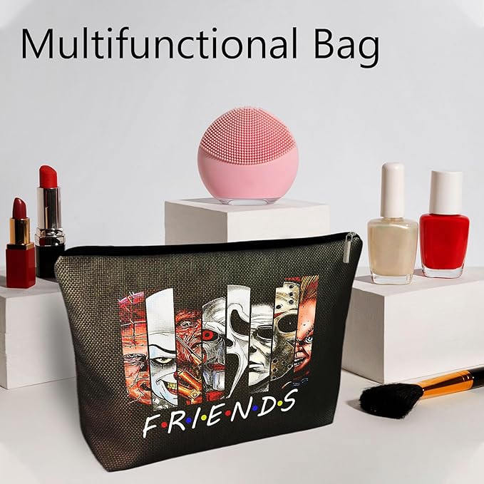CLHHM Friends Tv Show Merchandise Makeup Bag Horror Movie Gifts for Women Horror Movie Merch Zipper Pouch Bag for Fans Gifts Movie Lover