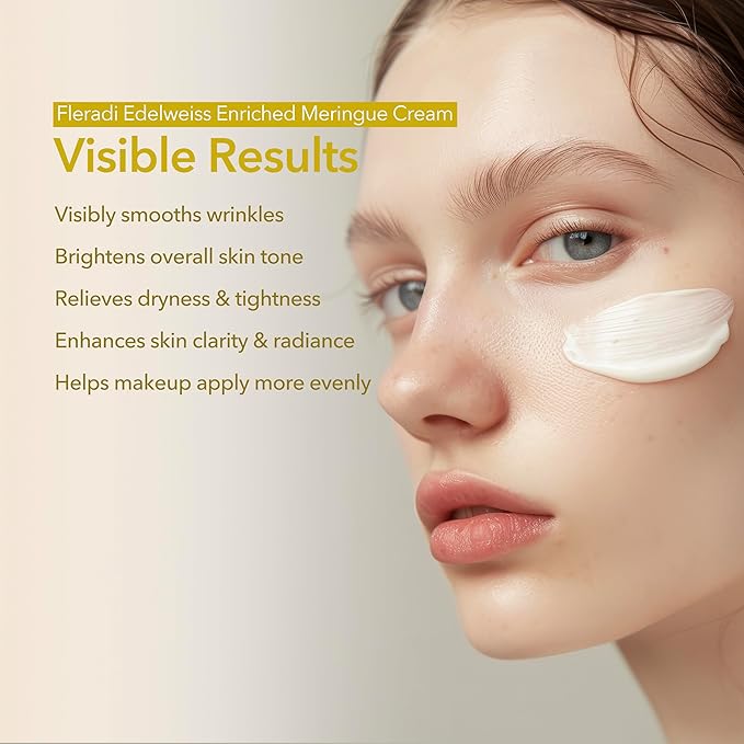 fleradi Edelweiss Face Cream for Women and Men – Korean Night Moisturizer with 30% Edelweiss Extract (Natural Power), Deep Hydration for Dry Skin (Advanced Barrier Care)