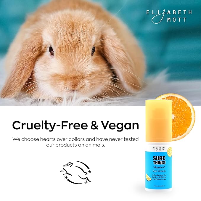Elizabeth Mott Sure Thing Vitamin C Eye Cream – Hydrating & Brightening Eye Treatment for Dark Circles and Puffiness – Vegan, Fragrance-Free, Cruelty-Free Skincare – 15ml (0.5oz)