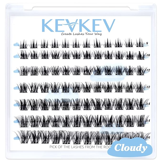 Lash Clusters 84 Pcs Cluster Lashes Natural Look DIY Lash Extension Lashes that Look Like Extensions Wispy Lashes Eyelash Clusters Thin Band & Soft (Cloudy,D-8-16mix)
