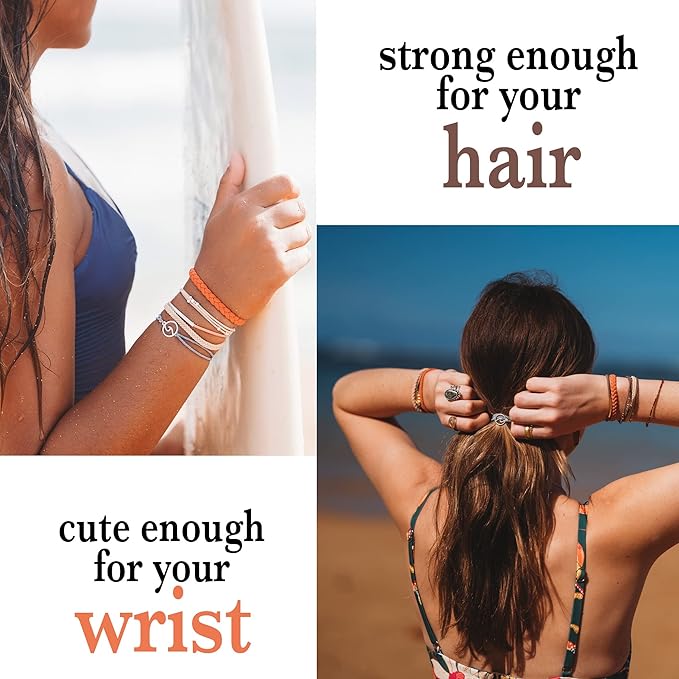 K'lani Hair Tie Bracelets for Women - Elastic Hair Bands That Double as Stylish Jewelry - Focus - Medium