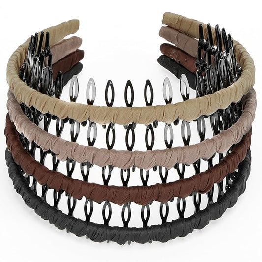 STHUAHE4PC Multicolor Protection Resin Teeth Comb Hair Hoop Hairband Headband Hair Accessories by Beauty hair (Beautiful)