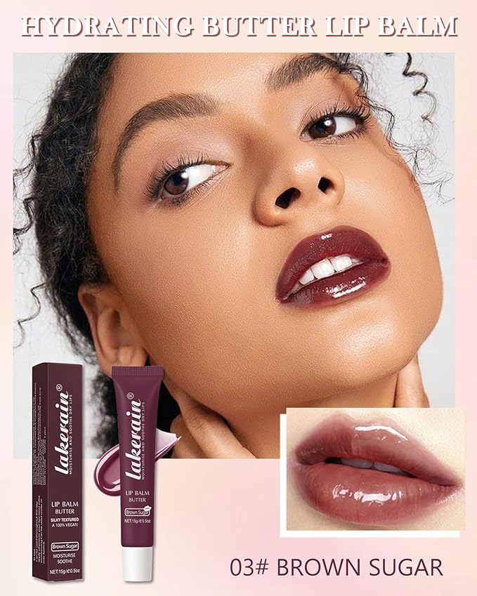 Lip Butter Balm Brown Sugar, Hydrating Tinted Butter Lip