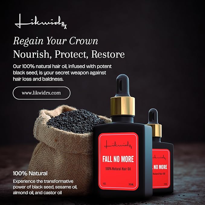 Fall No More Natural Hair Oil, Cold Pressed Black Seed, Sesame, Almond and Castor Oils- Black Seed Oil-