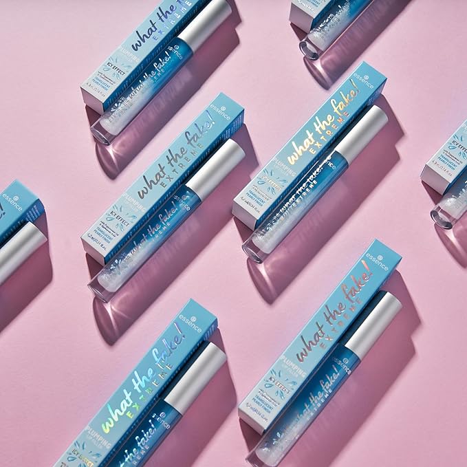 essence | What the Fake! Extreme Plumping Lip Filler (02 | Ice Ice Baby) | Glossy, Non-Sticky Finish with Peppermint Oil, Hyaluronic Acid, & Vitamin E | Vegan & Cruelty Free