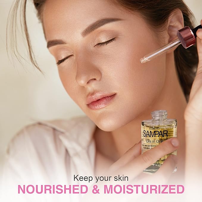 SAMPAR - Oils In One Hydration Corrector with Hyaluronic Acid, Raspberry & Borage Oil - Prevents Dehydration, Enhances Skin & Wrinkle Care - All Skin Types - Cruelty-Free, Made in Paris (1 oz)