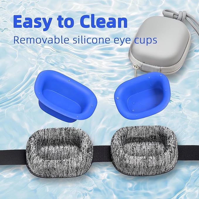 CLOZIA Eye Mask for Dry Eyes - 100% Blackout Dry Eye Mask & Moisture Goggles - Adjustable Sleeping Mask for Men & Women - Removable Cleaning Silicone, Soft & Comfortable - Great for Travel, Shift Work