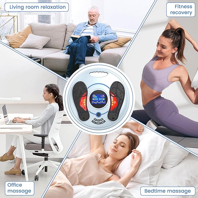 Creliver EMS Foot Massager for Neuropathy, NMES Foot Stmulator with 25 Modes 99 Intensities, Feet Circulation Stimulator for Neuropathy, Plantar Fasciitis, Gifts for Mom Dad