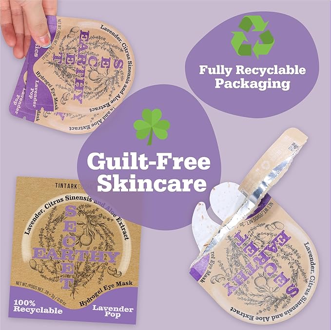 Tintark Lavender Hydrogel Under Eye Patches 28 Pairs 5 Minute Calming Hydrating Eye Mask for Puffy Eyes and Dark Circles Relaxing Cooling Under Eye Pads Ophthalmologist Tested